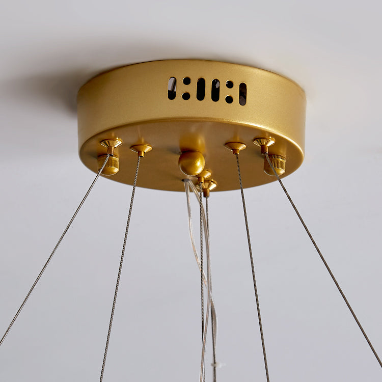 Modern Style Chandelier Lighting Fixtures Glass Metal Shell Shape Chandelier for Bedroom