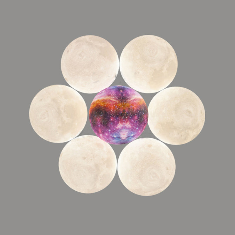 White Plastic Shade Chandelier Lighting Fixture Simple Pendant Light for Living Room