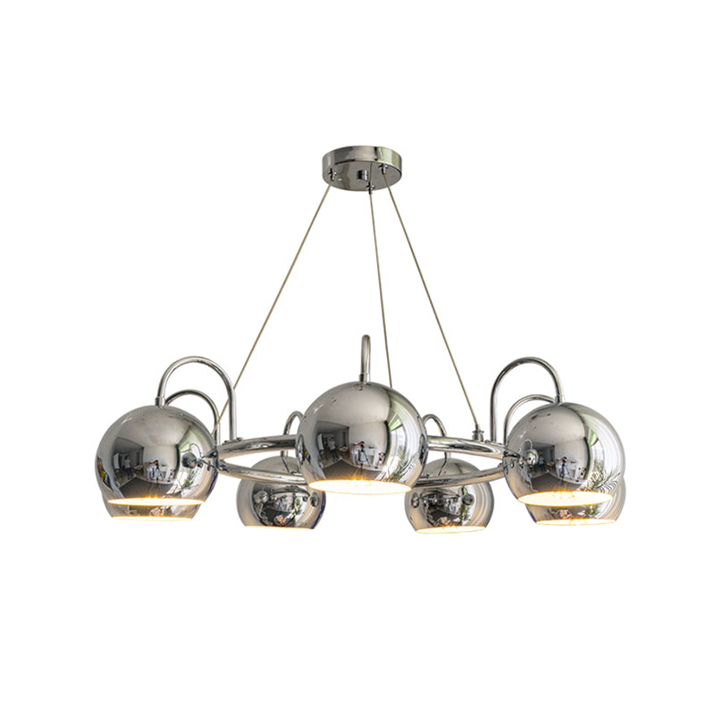 Postmodern Metal Chandelier Light Fixtures Multi Head Restaurant Hanging Chandelier