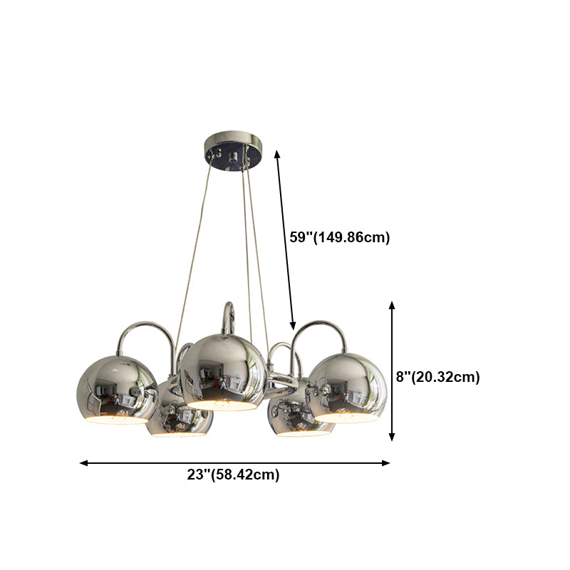 Postmodern Metal Chandelier Light Fixtures Multi Head Restaurant Hanging Chandelier