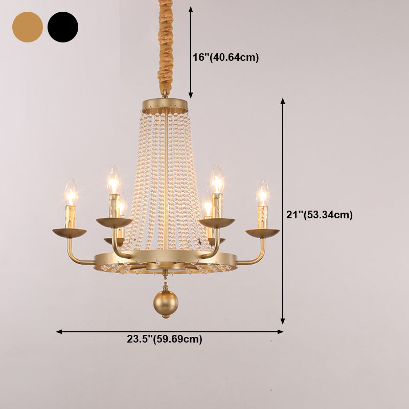 Candelabra Crystal Chandelier Lighting Fixture Countryside Living Room Pendant Light