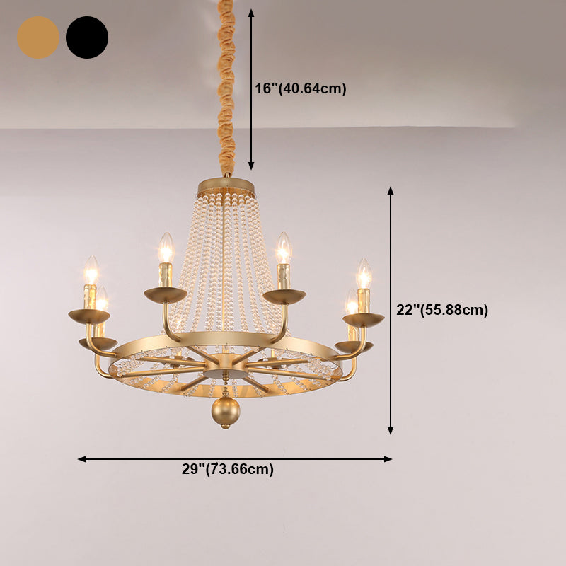 Candelabra Crystal Chandelier Lighting Fixture Countryside Living Room Pendant Light