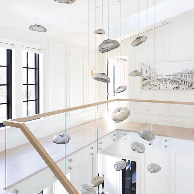 Pendentif en verre nordique en forme de nuage en forme de verre à couches