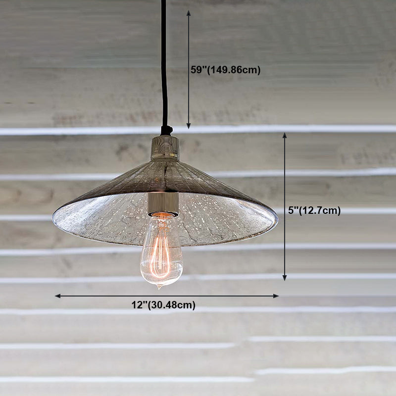 1-Light Pendant Industrial Style Geometric Silver Mercury Glass Hanging Light for Cafe