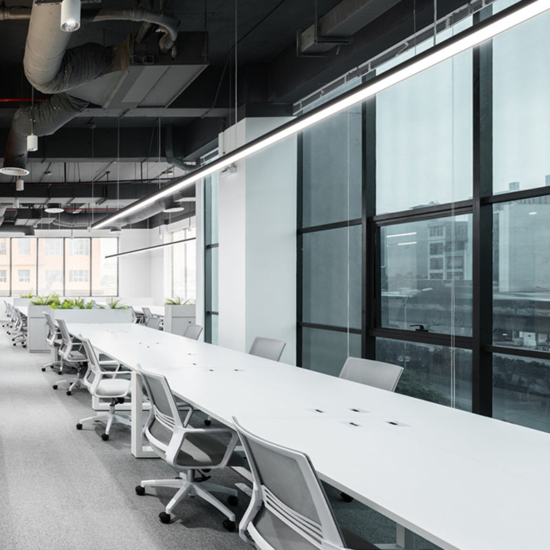 Schwarz Aluminium Island Leuchte Moderne 1-Licht-Büro-Hanglampe mit Plastikschatten