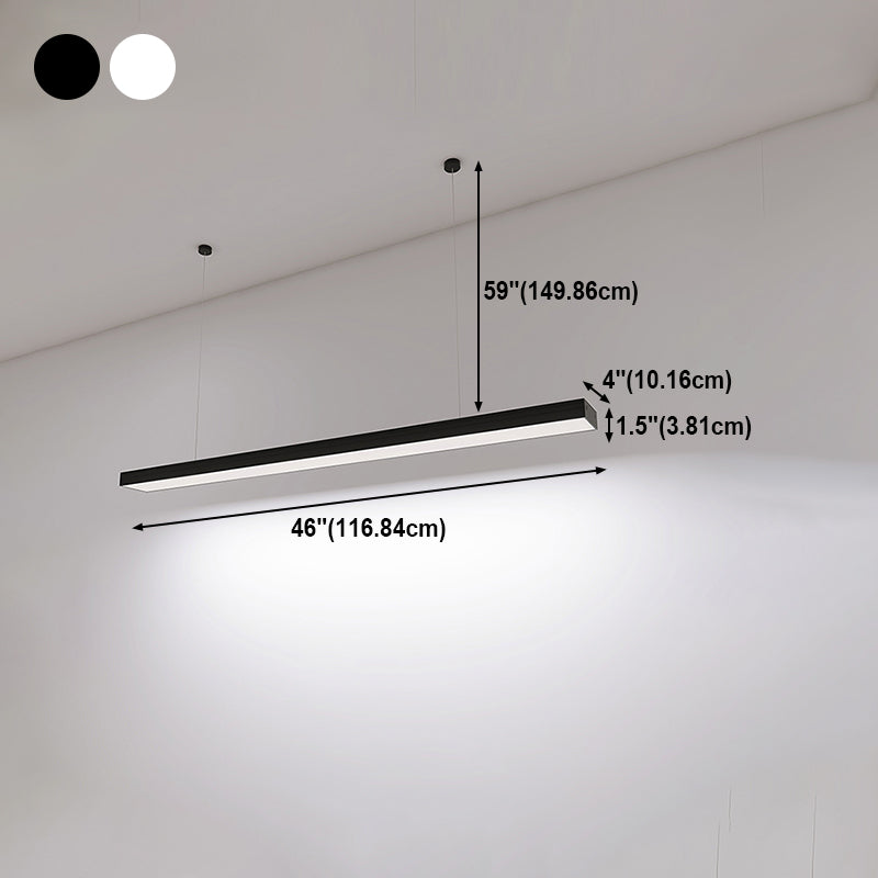Schwarz Aluminium Island Leuchte Moderne 1-Licht-Büro-Hanglampe mit Plastikschatten