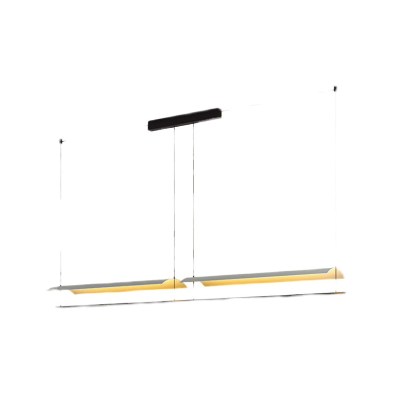 White Metal Island Light Fixture Modern 1-Light Geometry Restaurant LED Hanging Lamp
