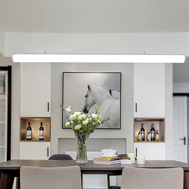 Aluminium Island Leuchte Einfacher Stil 1-Licht-Zylinderrestaurant LED Hanging Lampe