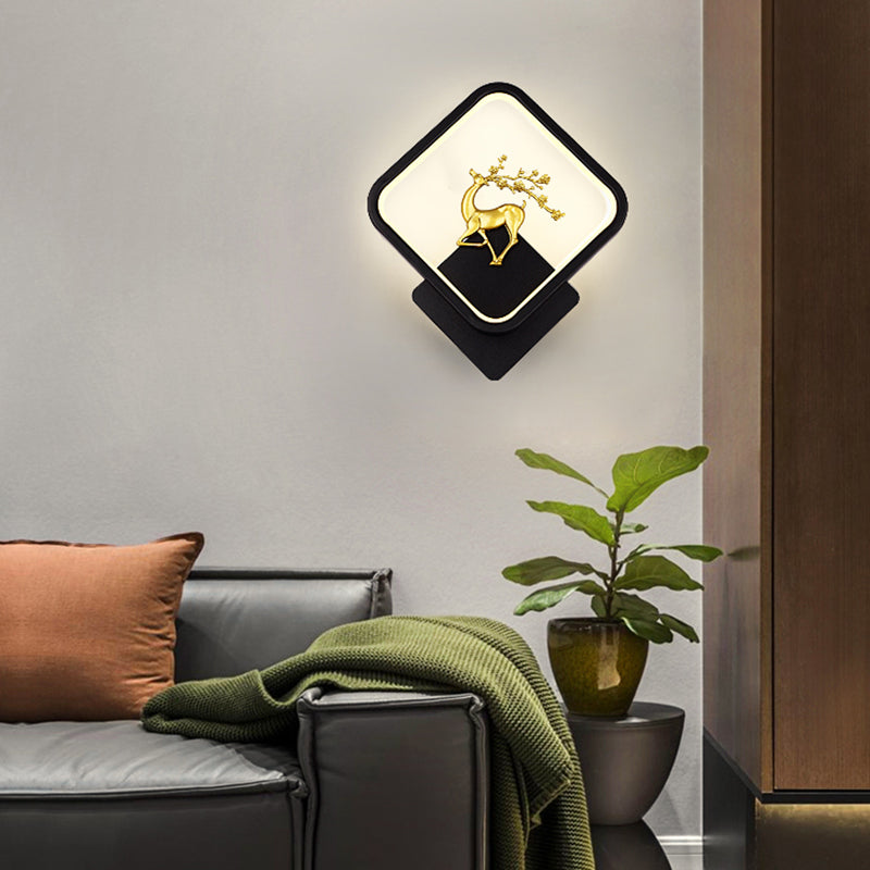 Contemporary Wall Light Geometric Shape LED Wall Sconce with Metal for Living Room