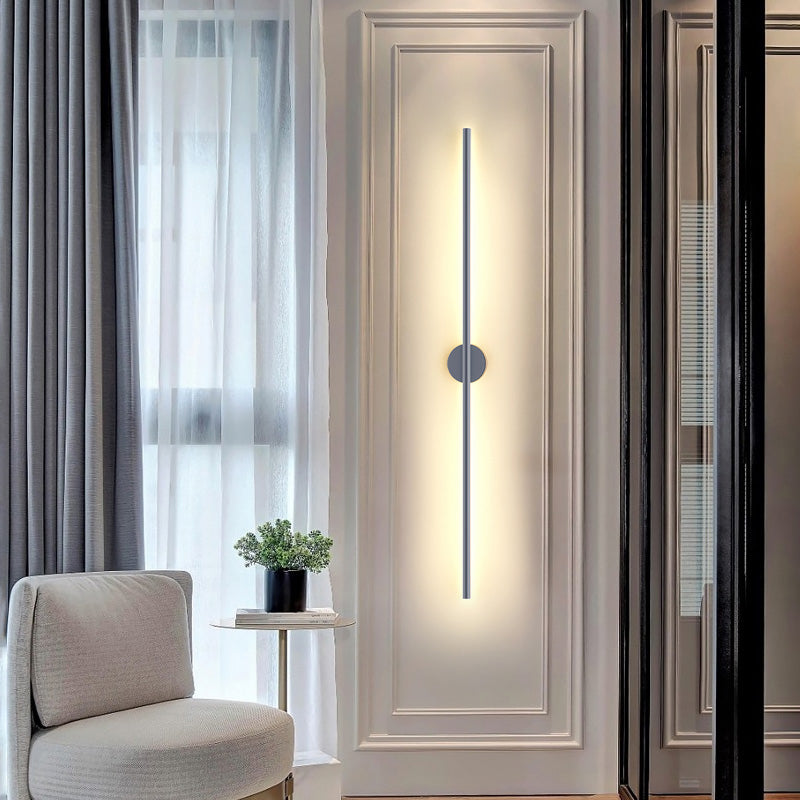 Zeitgenössische graue Wandleuchte gerade Form LED -Wandleuchten mit Metall für Schlafzimmer