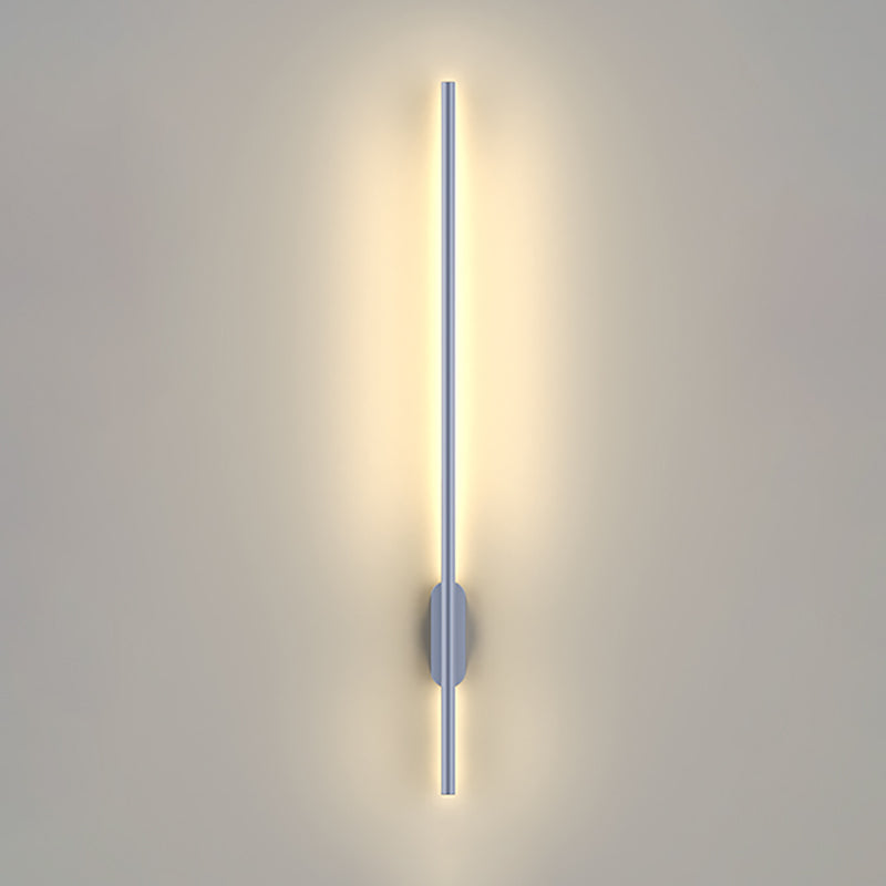 Zeitgenössische graue Wandleuchte gerade Form LED -Wandleuchten mit Metall für Schlafzimmer