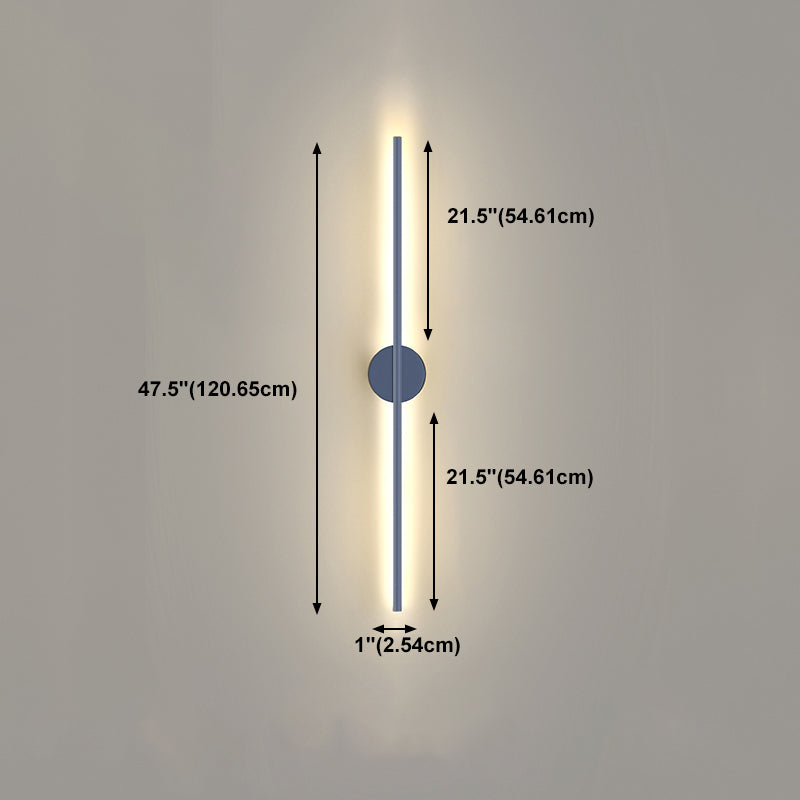 Zeitgenössische graue Wandleuchte gerade Form LED -Wandleuchten mit Metall für Schlafzimmer