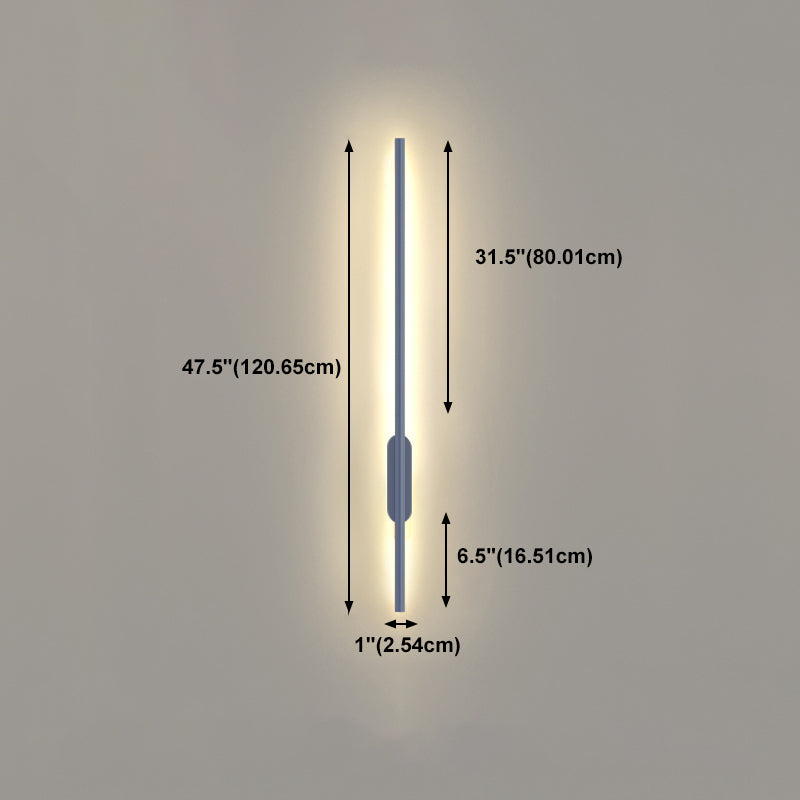 Zeitgenössische graue Wandleuchte gerade Form LED -Wandleuchten mit Metall für Schlafzimmer