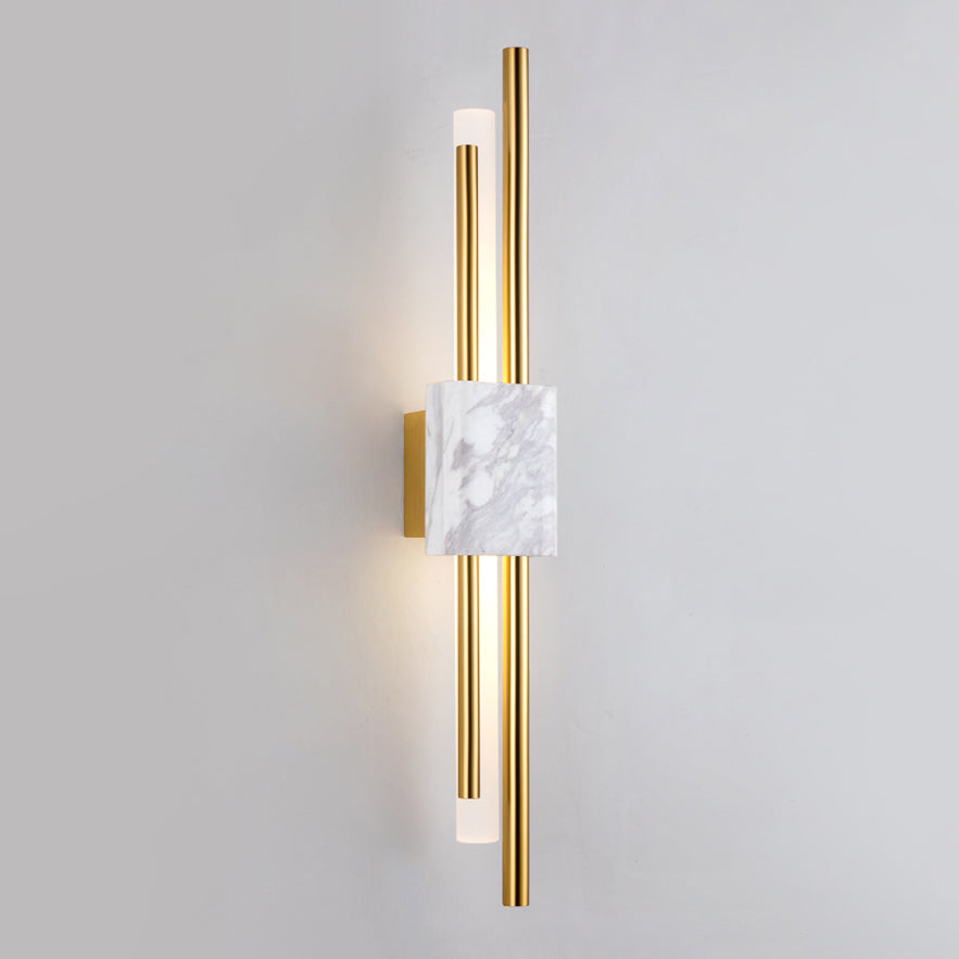 Moderner Stil Metall Wandleuchter Zylinder LED -Wandleuchte mit Marmor für Schlafzimmer