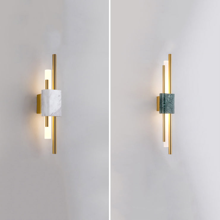 Moderner Stil Metall Wandleuchter Zylinder LED -Wandleuchte mit Marmor für Schlafzimmer