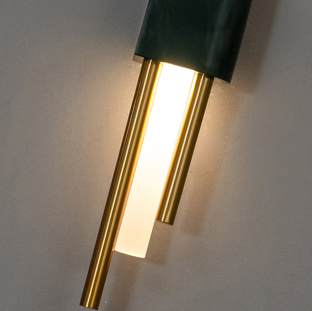 Moderner Stil Metall Wandleuchter Zylinder LED -Wandleuchte mit Marmor für Schlafzimmer