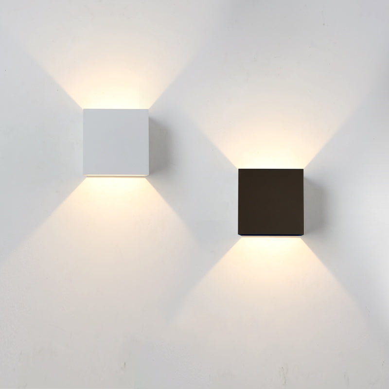 Moderner Stil Leuchte Würfel 2 Lichter Wandscheibe mit Metall für Schlafzimmer