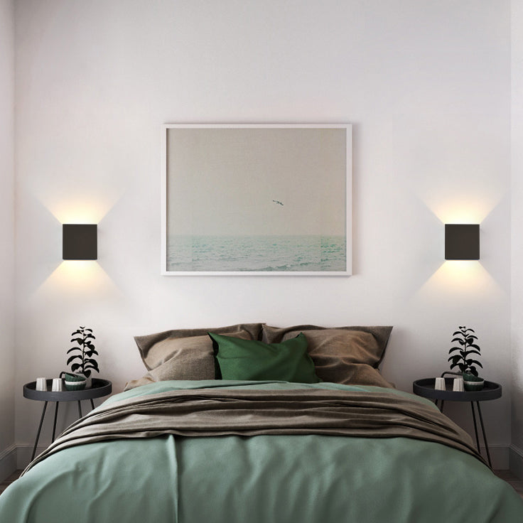 Moderner Stil Leuchte Würfel 2 Lichter Wandscheibe mit Metall für Schlafzimmer