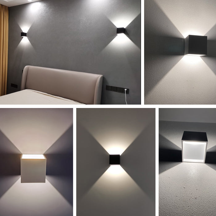 Moderner Stil Leuchte Würfel 2 Lichter Wandscheibe mit Metall für Schlafzimmer