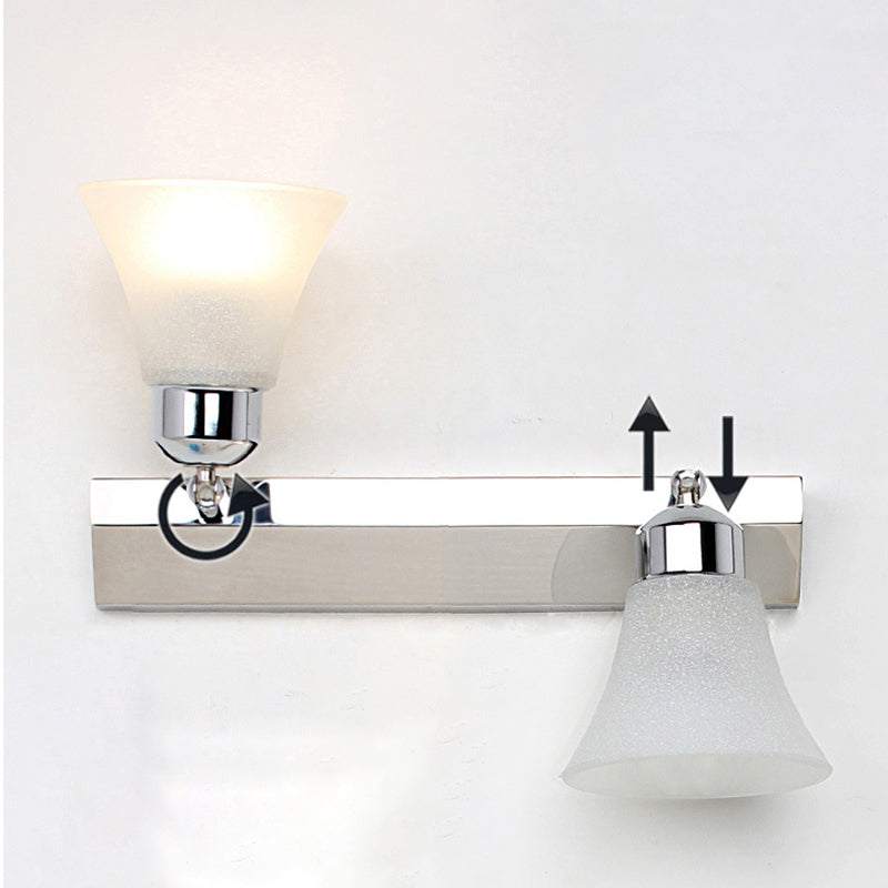 Silver Bell Mirror Lighting Modern Style Stainless Steel Wall Sconce Light Fixture