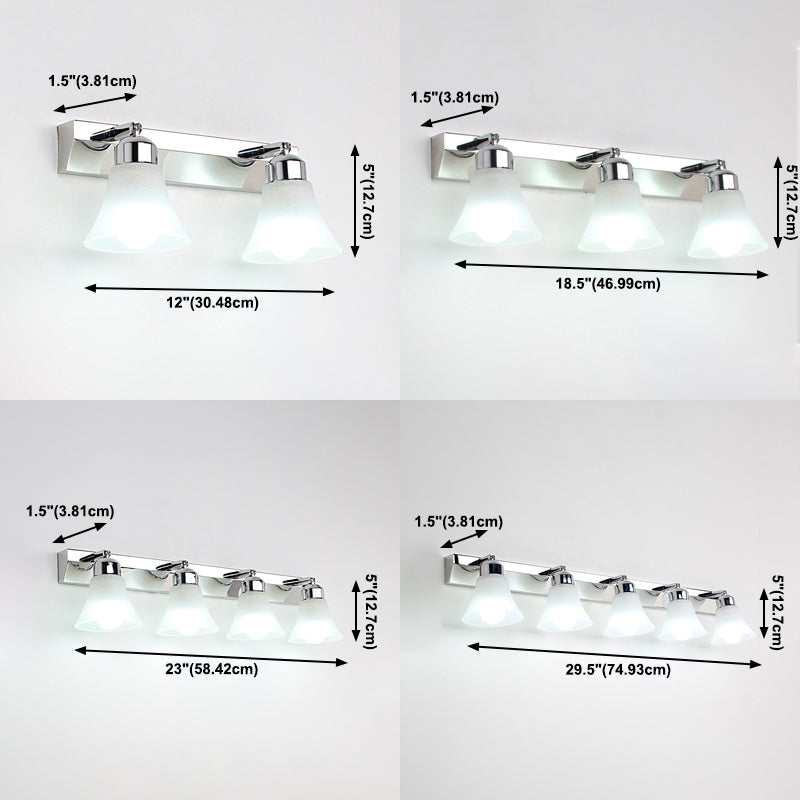 Silver Bell Mirror Lighting Modern Style Stainless Steel Wall Sconce Light Fixture