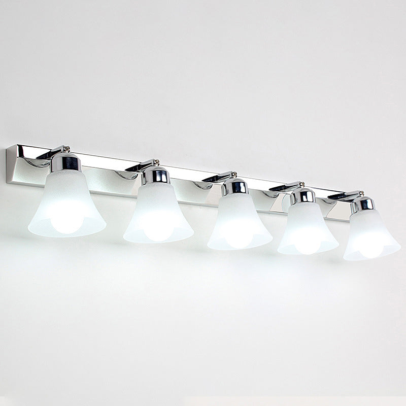 Silver Bell Mirror Lighting Modern Style Stainless Steel Wall Sconce Light Fixture