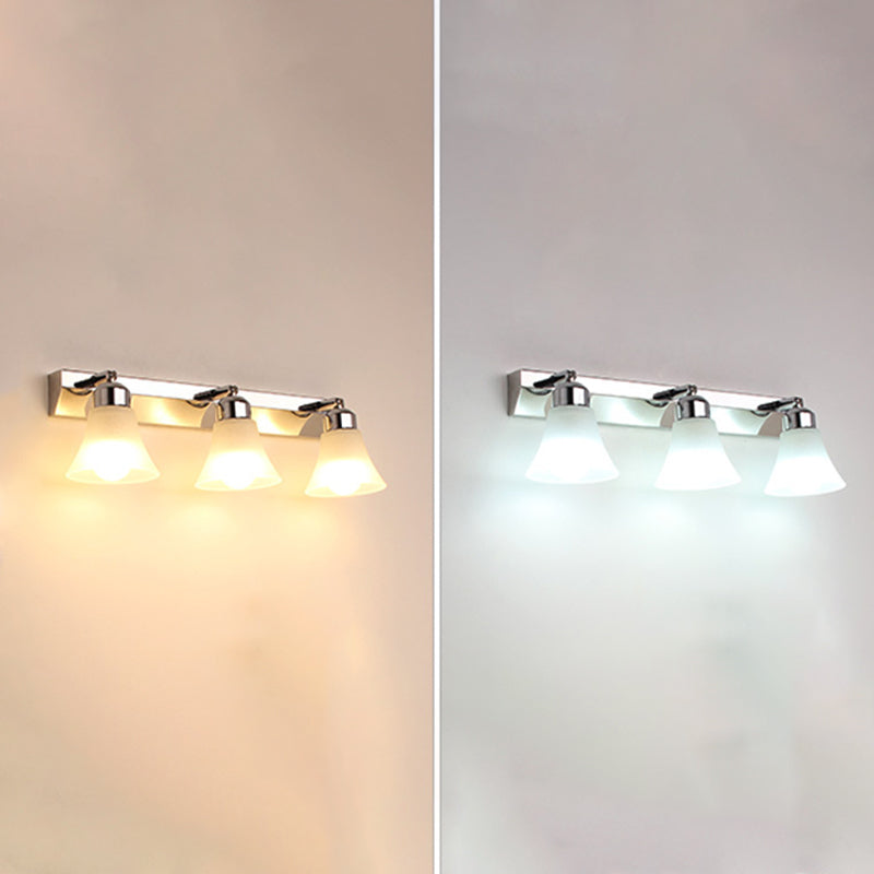 Silver Bell Mirror Lighting Modern Style Stainless Steel Wall Sconce Light Fixture