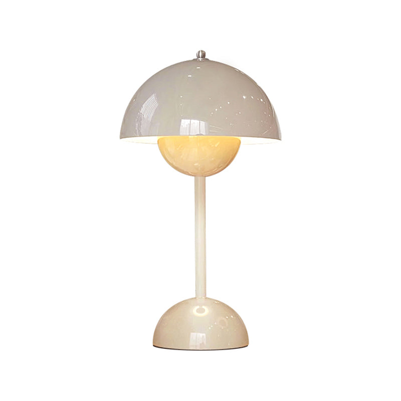 Macaroon Table Light Mushroom 1-Light Bedroom Nightstand Lamp with Metal Shade