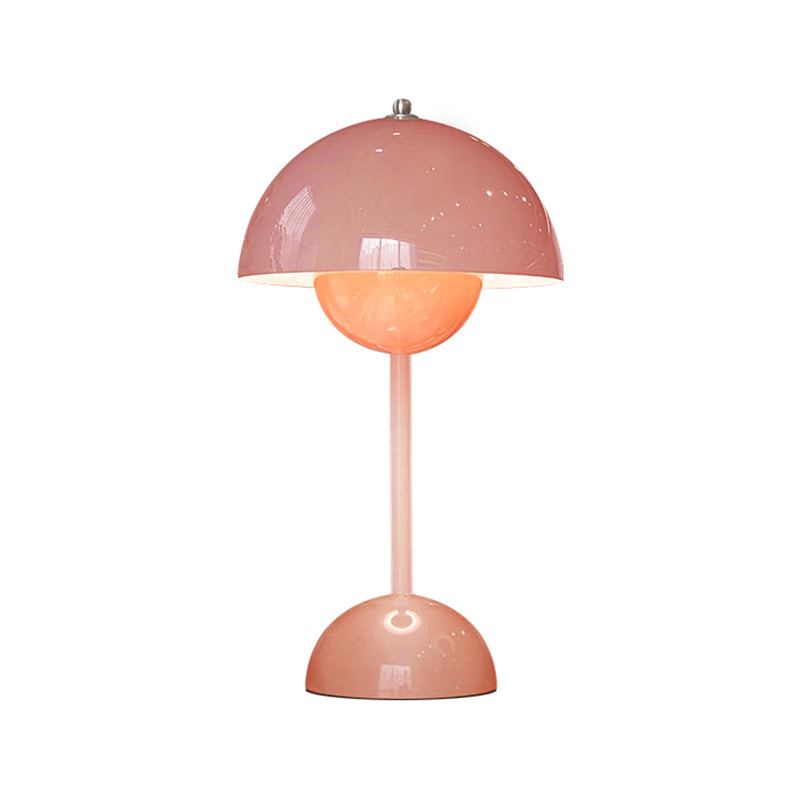 Macaroon Table Light Mushroom 1-Light Bedroom Nightstand Lamp with Metal Shade