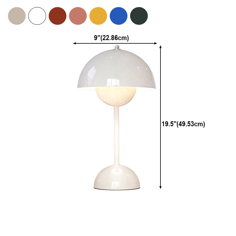 Macaroon Table Light Mushroom 1-Light Bedroom Nightstand Lamp with Metal Shade
