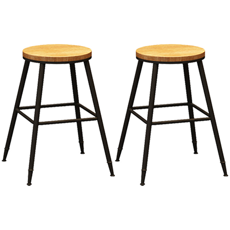 Taburete de bar interior de madera maciza de metal contemporáneo con reposapiés