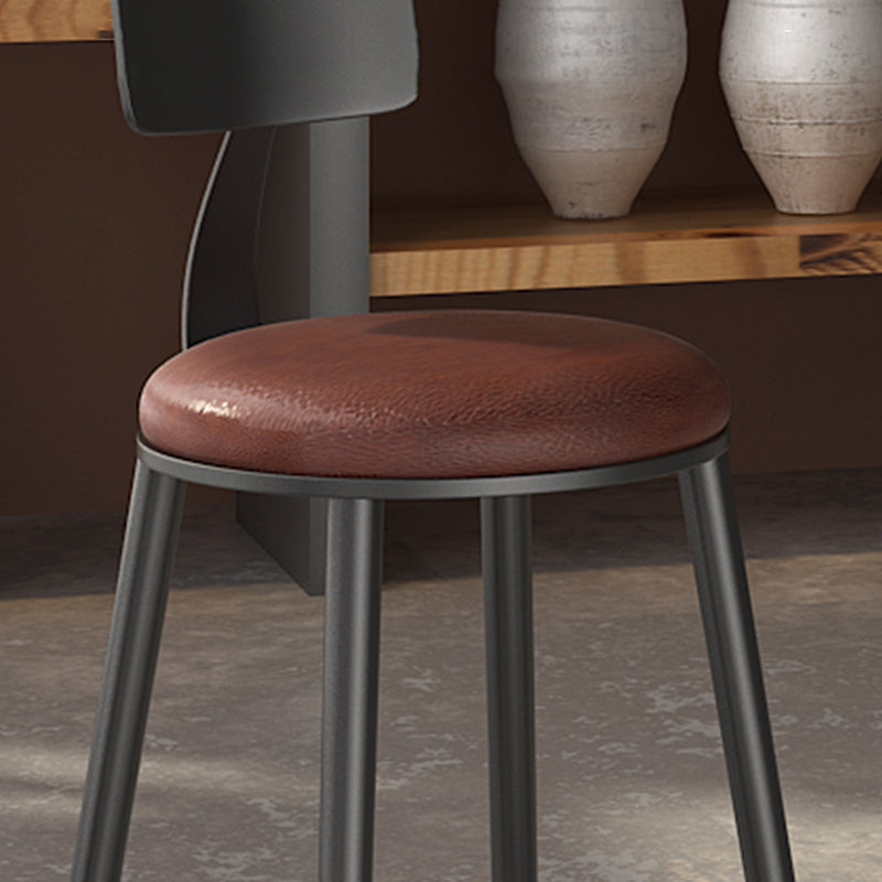 Taburete de bar interior de madera maciza de metal contemporáneo con reposapiés