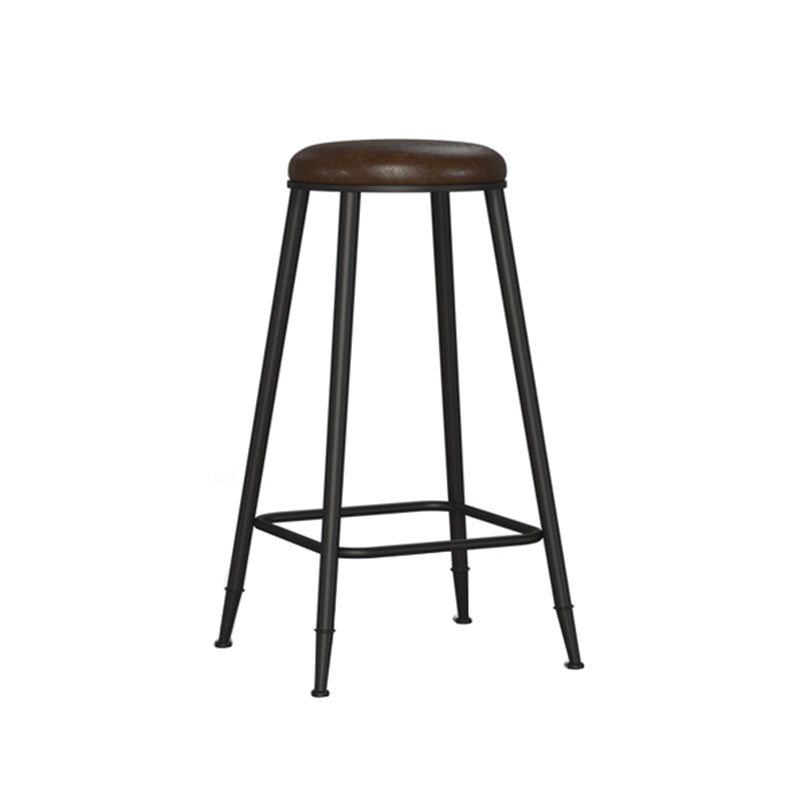 Taburete de bar interior de madera maciza de metal contemporáneo con reposapiés