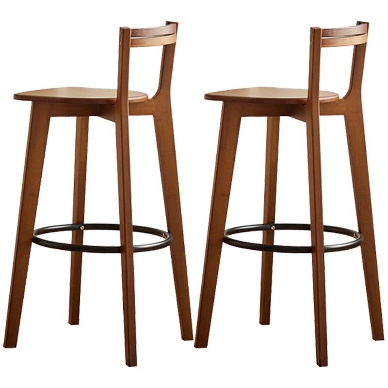 Taburete de bar contemporáneo de madera maciza Taburetes de bar de interior con asiento y reposapiés de madera