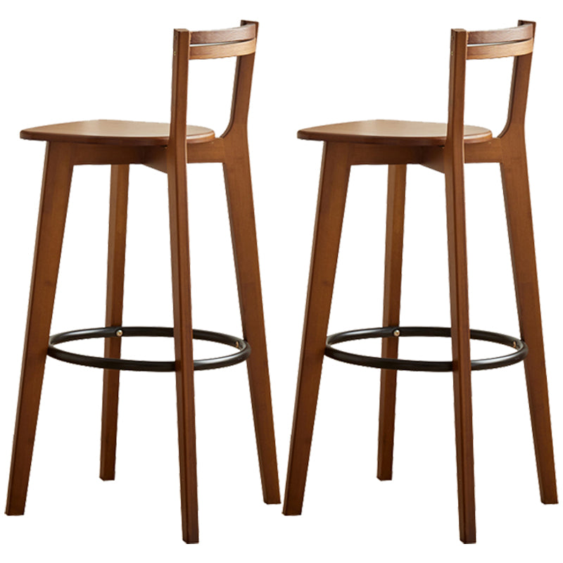 Taburete de bar contemporáneo de madera maciza Taburetes de bar de interior con asiento y reposapiés de madera