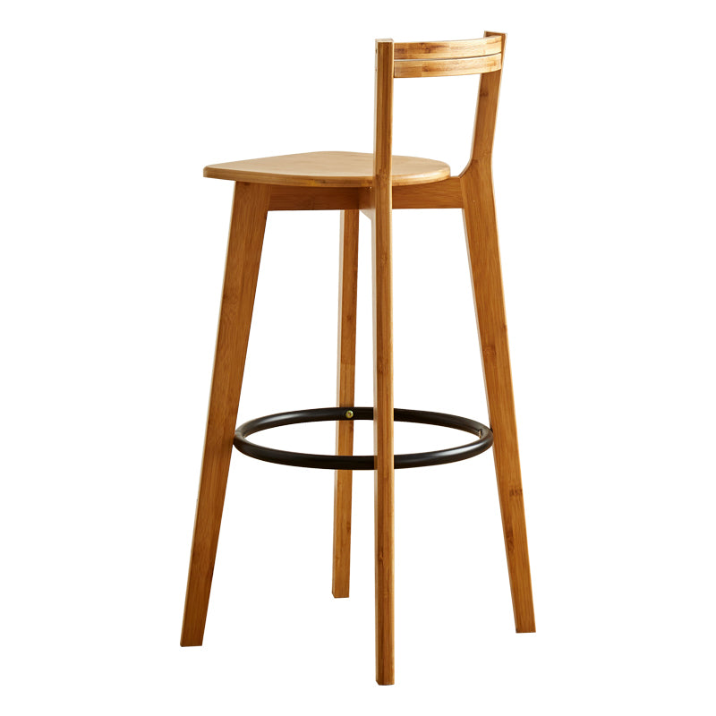 Taburete de bar contemporáneo de madera maciza Taburetes de bar de interior con asiento y reposapiés de madera