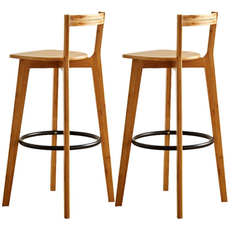 Taburete de bar contemporáneo de madera maciza Taburetes de bar de interior con asiento y reposapiés de madera