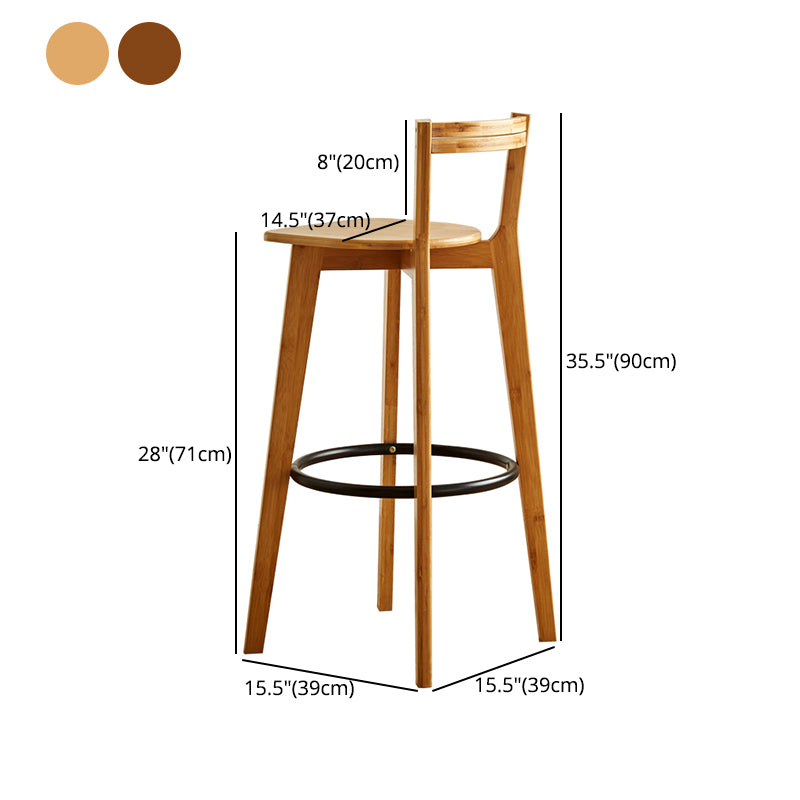 Taburete de bar contemporáneo de madera maciza Taburetes de bar de interior con asiento y reposapiés de madera