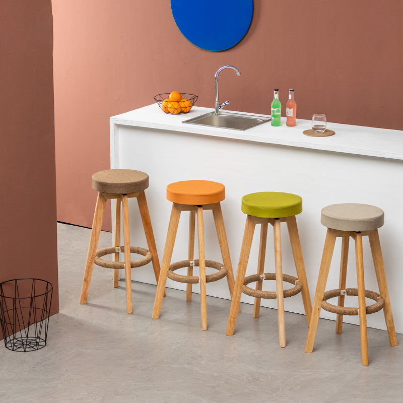 Piernas de madera de asiento redondo de estilo de bar de estilo industrial para bar de restaurantes