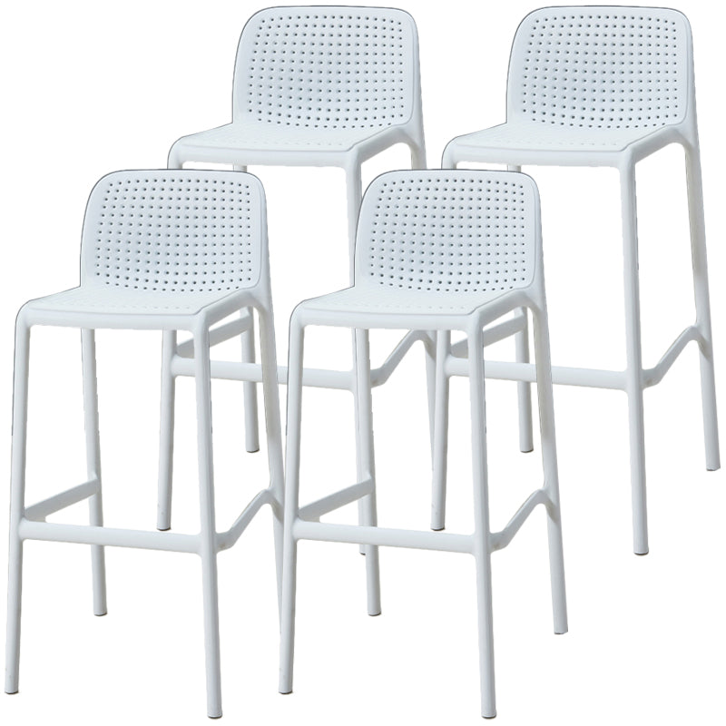 Taburete de bar de estilo escandinavo, patas de PP, asiento rectangular, taburete de bar con respaldo bajo para cocina