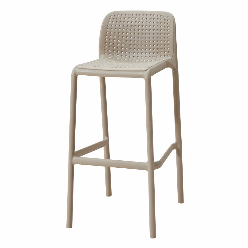 Taburete de bar de estilo escandinavo, patas de PP, asiento rectangular, taburete de bar con respaldo bajo para cocina