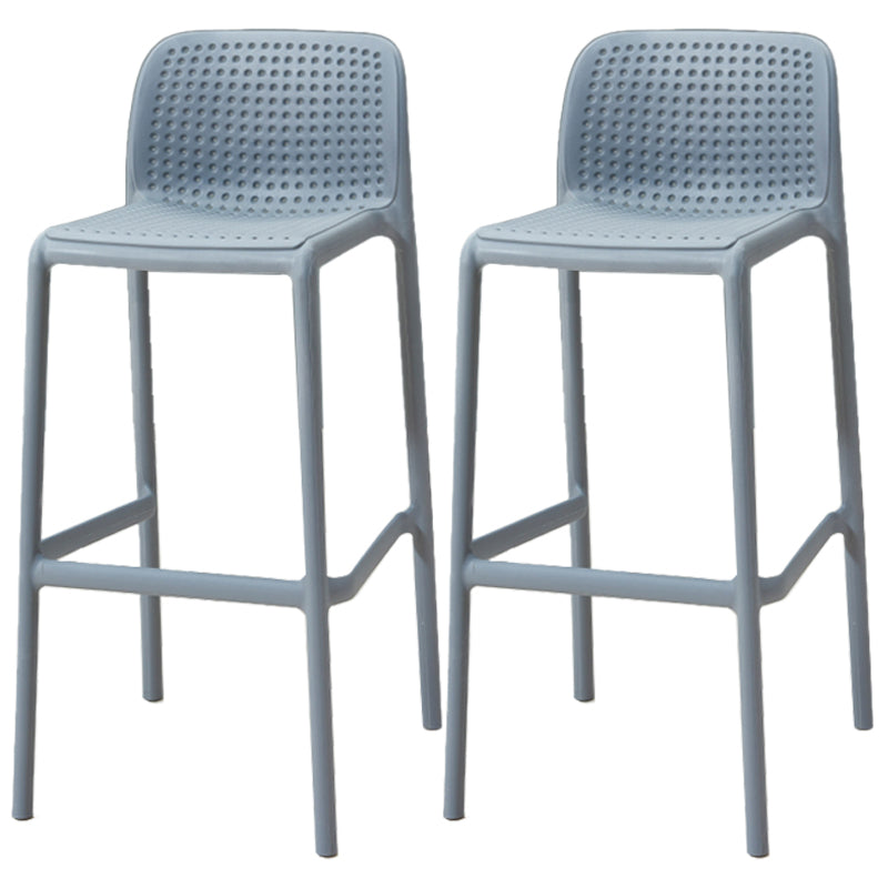Taburete de bar de estilo escandinavo, patas de PP, asiento rectangular, taburete de bar con respaldo bajo para cocina