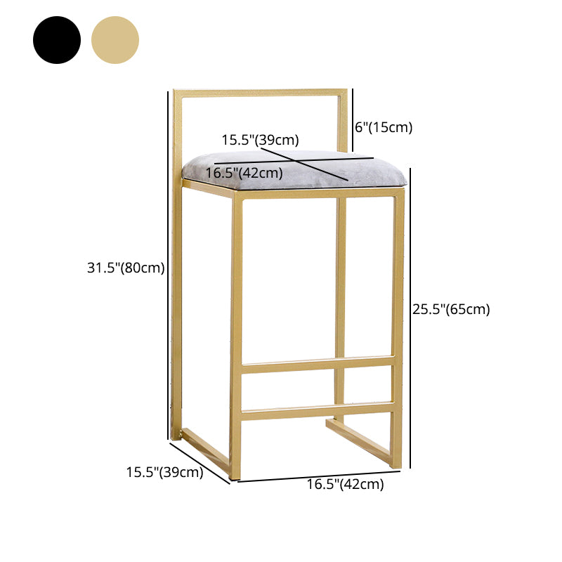 Barhocker aus Metall im modernen Stil mit Fußstütze und Bistro-Barhocker mit niedriger Rückenlehne für die Küche