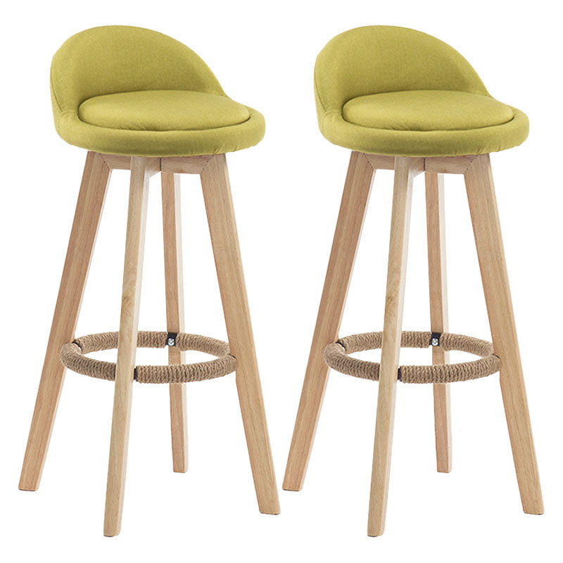 Modern Rotatable Backrest Counter Stool Wood Cafe Bar Stool with Pedal and Cushion