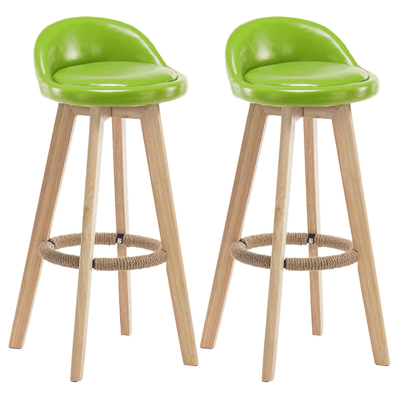 Modern Rotatable Backrest Counter Stool Wood Cafe Bar Stool with Pedal and Cushion