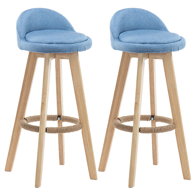 Modern Rotatable Backrest Counter Stool Wood Cafe Bar Stool with Pedal and Cushion