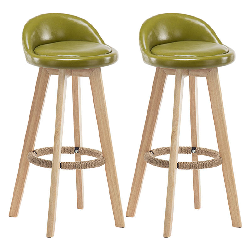 Modern Rotatable Backrest Counter Stool Wood Cafe Bar Stool with Pedal and Cushion