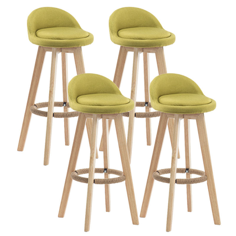 Modern Rotatable Backrest Counter Stool Wood Cafe Bar Stool with Pedal and Cushion