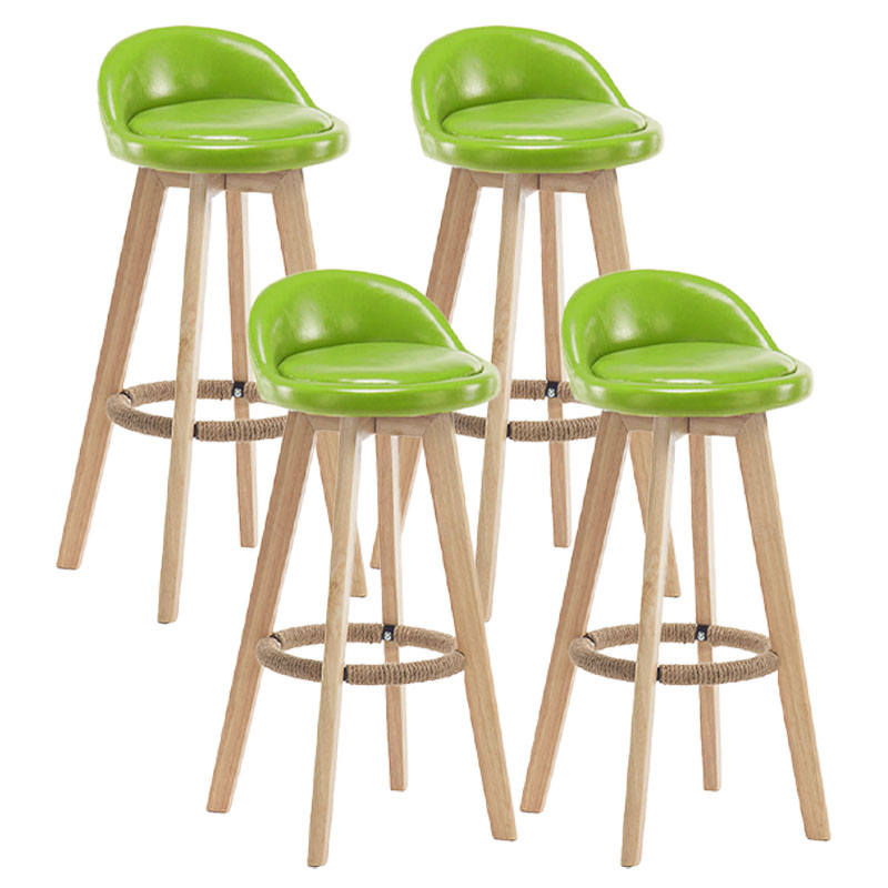 Modern Rotatable Backrest Counter Stool Wood Cafe Bar Stool with Pedal and Cushion