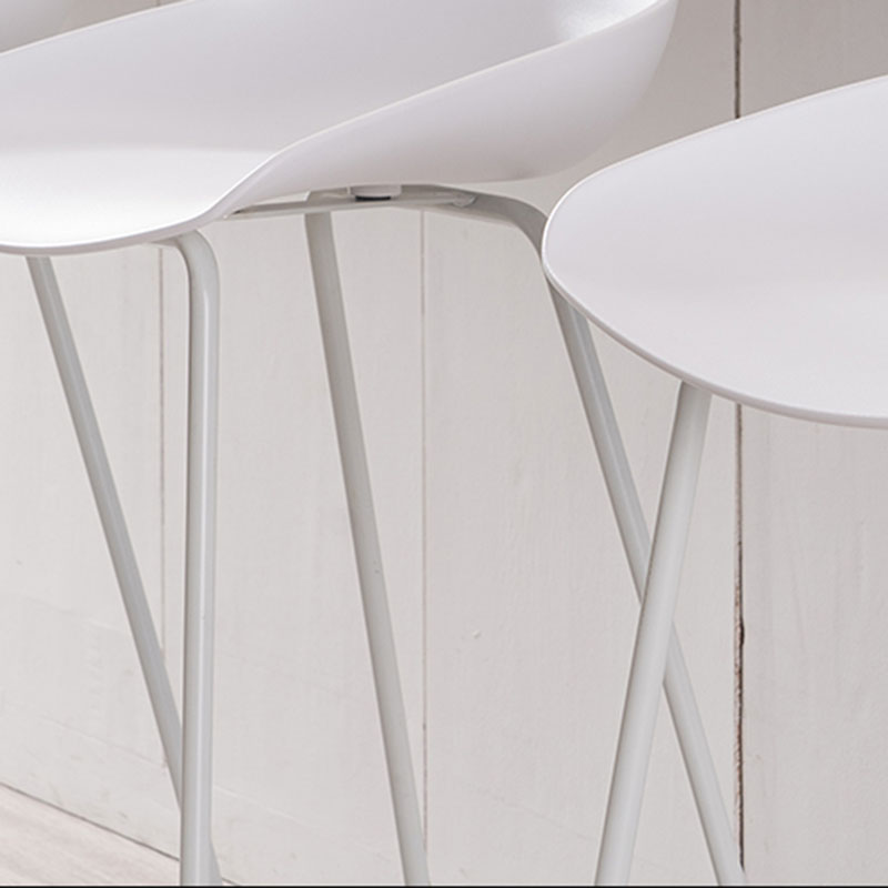 Tabouret de comptoir de dossier sans bras moderne tabouret de bar à thé de lait de fer avec siège en plastique